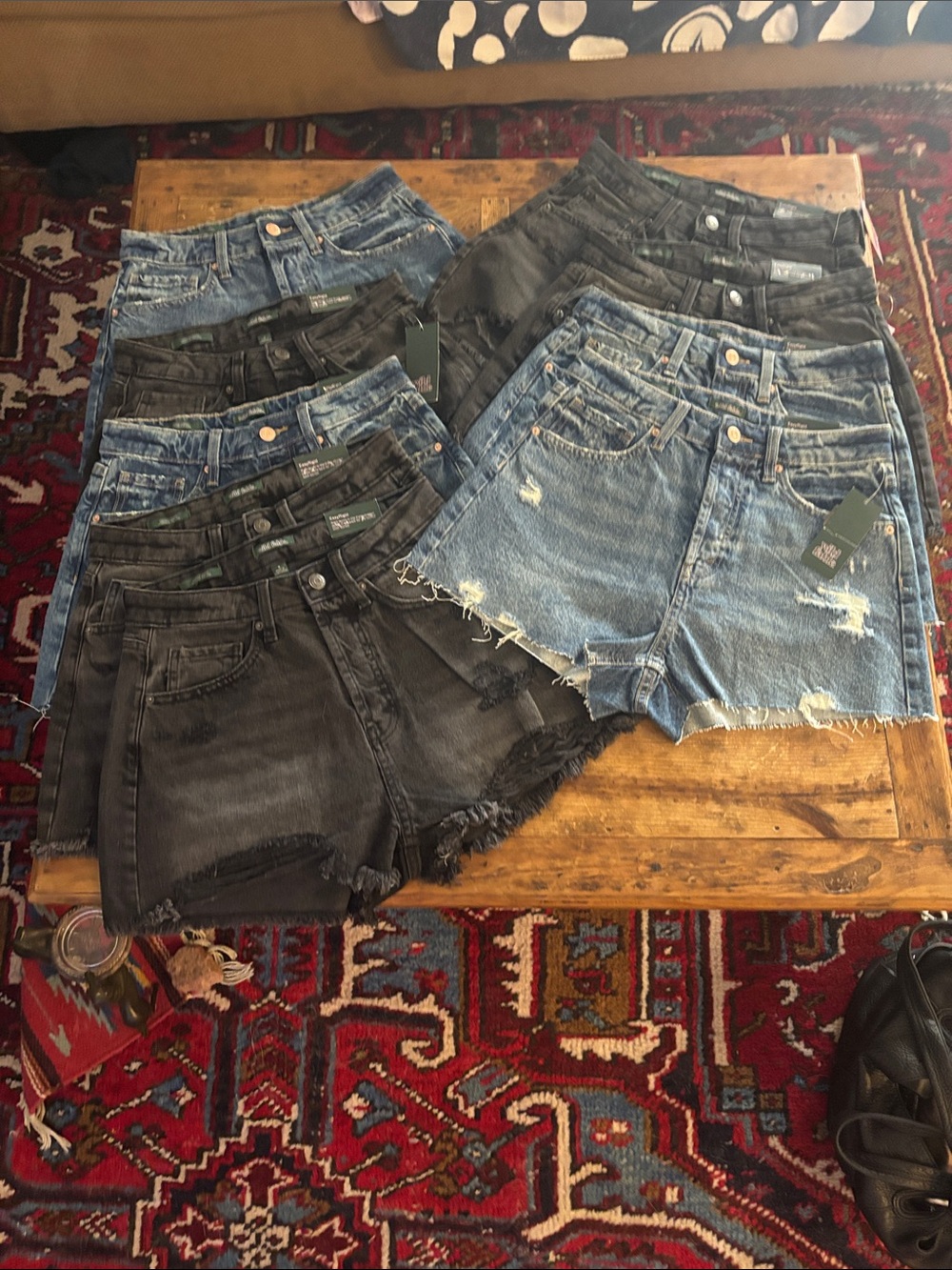 NWT 9 pairs wild fable Distressed Denim Cutoff Shorts - Black & Blue